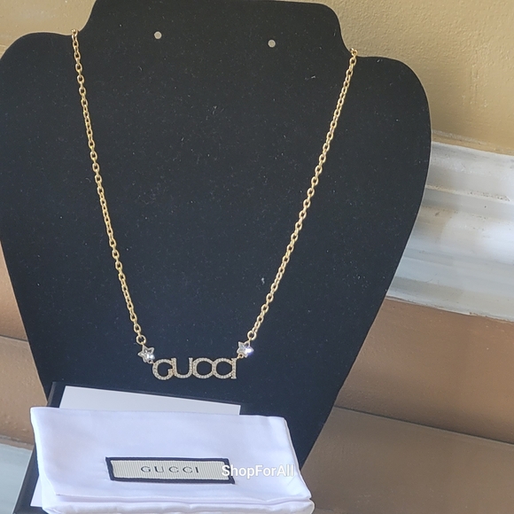 Gucci Gold Necklace with Crystal Accents - Picture 1 of 16